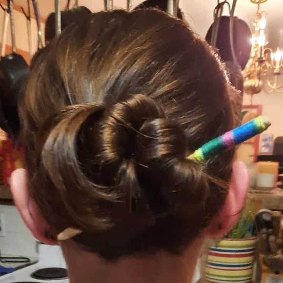 Handmade OOAK Cedar Hairstick - Picture 5 of 5